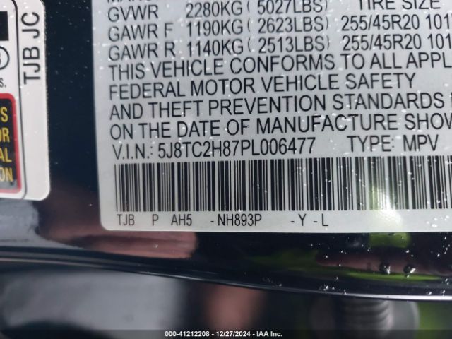 5J8TC2H87PL006477 Acura Rdx A-spec Advance Package