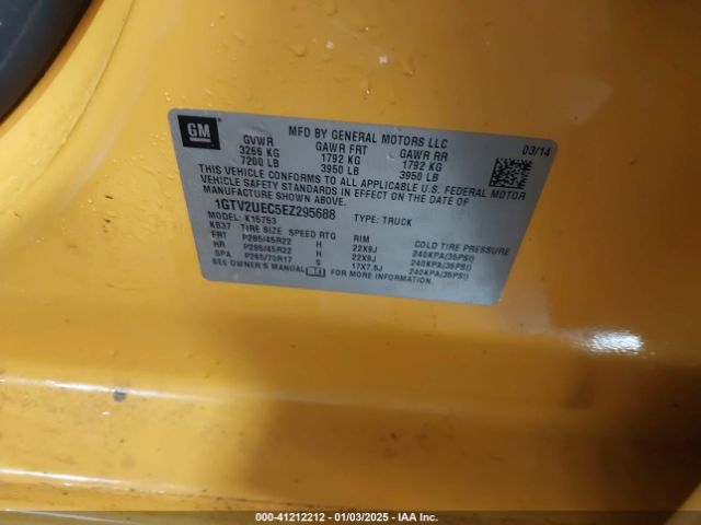 1GTV2UEC5EZ295688 GMC Sierra 1500 Sle