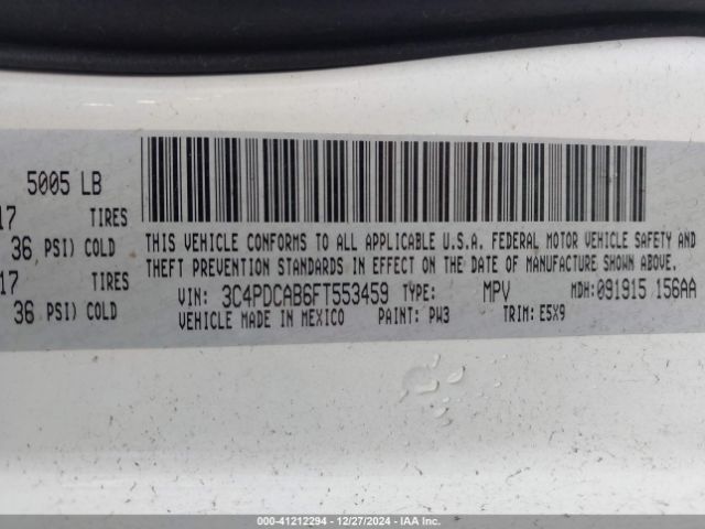 3C4PDCAB6FT553459 Dodge Journey American Value Pkg