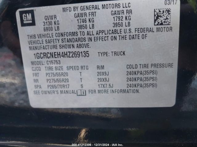 1GCRCNEH4HZ269135 Chevrolet Silverado 1500 Wt