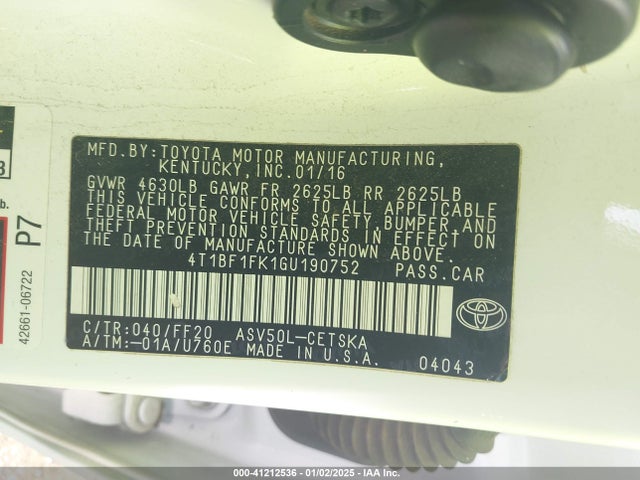 Toyota CAMRY SE 2016 4T1BF1FK1GU190752 Image 9