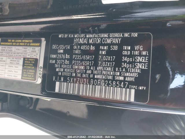 5XYZU3LB0FG258547 Hyundai SANTA FE SPORT