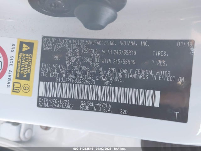 5TDJZRFH8JS826833 Toyota Highlander Se/xle