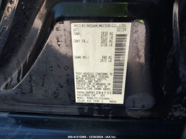 1N4AL3AP0EC284735 Nissan ALTIMA 2.5