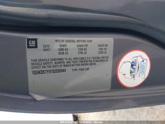 2007 CADILLAC DTS 1G6KD57Y97U209944 Photo 8