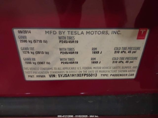 5YJSA1H1XEFP55013 Tesla Model S P85