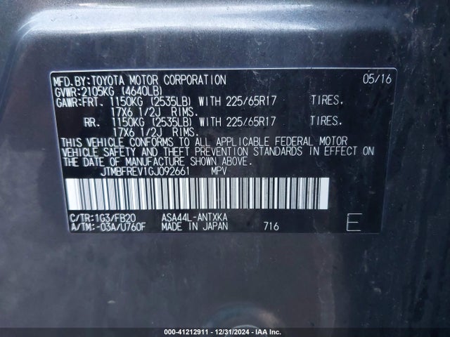 Toyota RAV4 LE 2016 JTMBFREV1GJ092661 Image 9