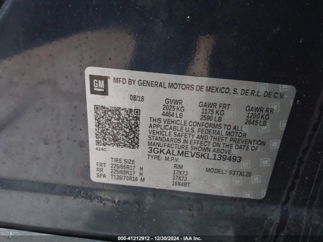 3GKALMEV5KL139493 GMC Terrain Sle