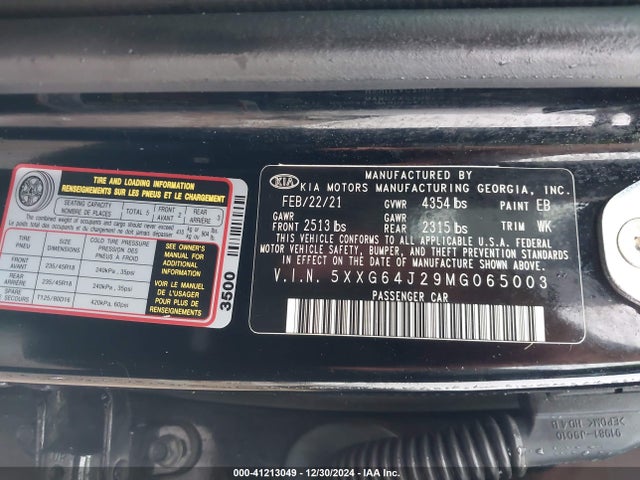 KIA K5 Gt-line 2021 5XXG64J29MG065003 Image 9