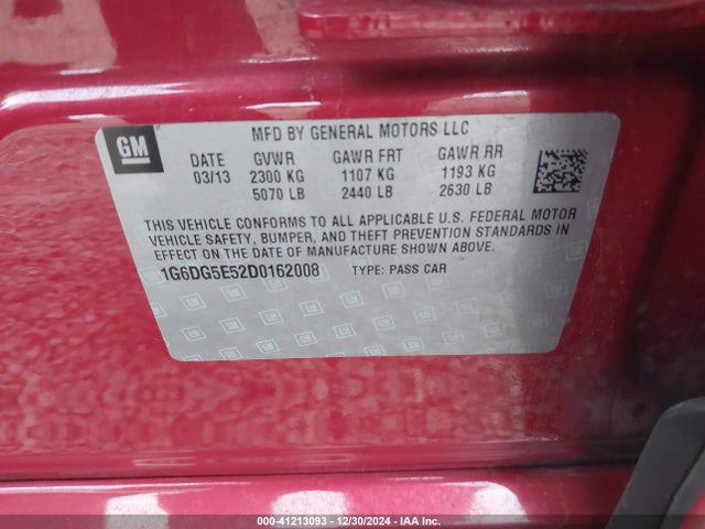 2013 CADILLAC CTS 1G6DG5E52D0162008 Photo 8