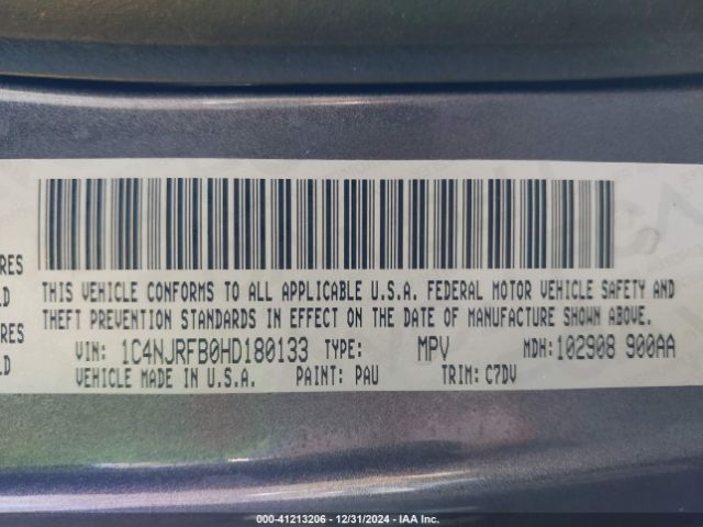 1C4NJRFB0HD180133 Jeep Patriot Latitude 4x4