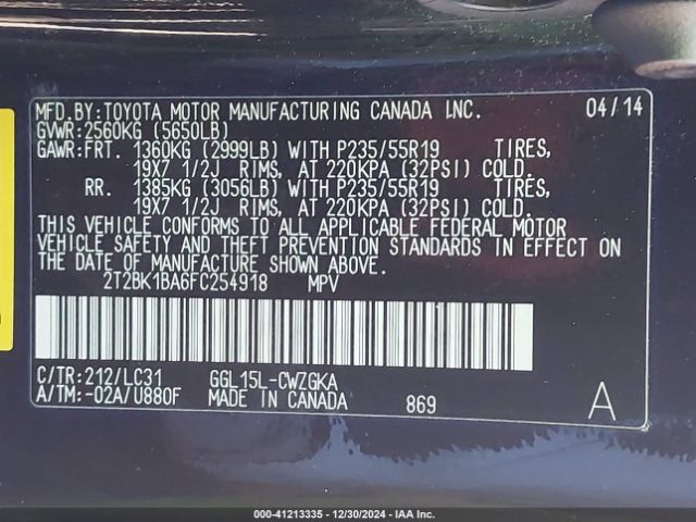 2T2BK1BA6FC254918 Lexus Rx 350 F Sport