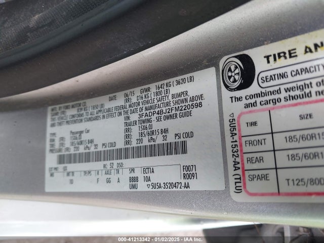 3FADP4BJ2FM220598 Ford FIESTA SE