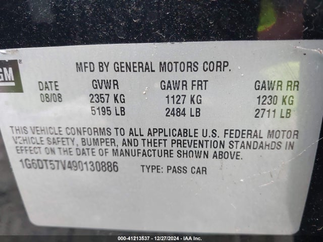 2009 CADILLAC CTS 1G6DT57V490130886 Photo 8
