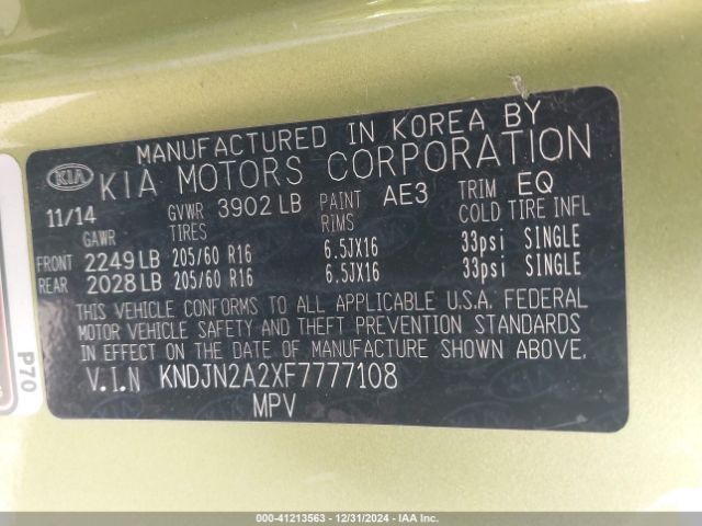 KNDJN2A2XF7777108 KIA Soul