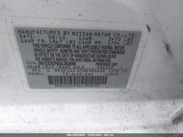 3N1CE2CP8GL353590 Nissan 2016