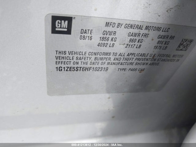Chevrolet MALIBU 1LT 2017 1G1ZE5ST6HF102319 Image 9