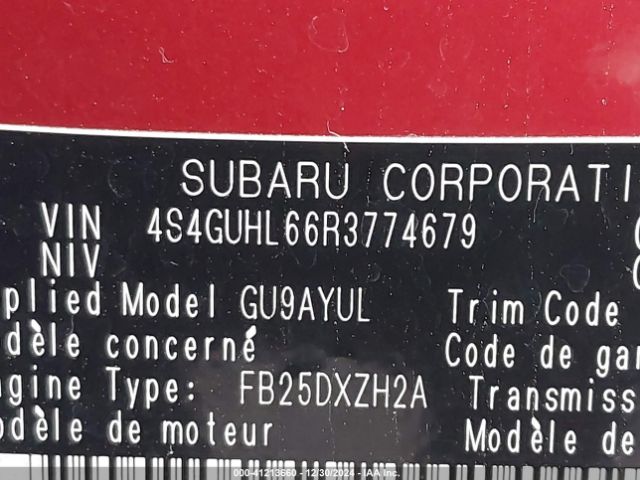 4S4GUHL66R3774679 Subaru na
