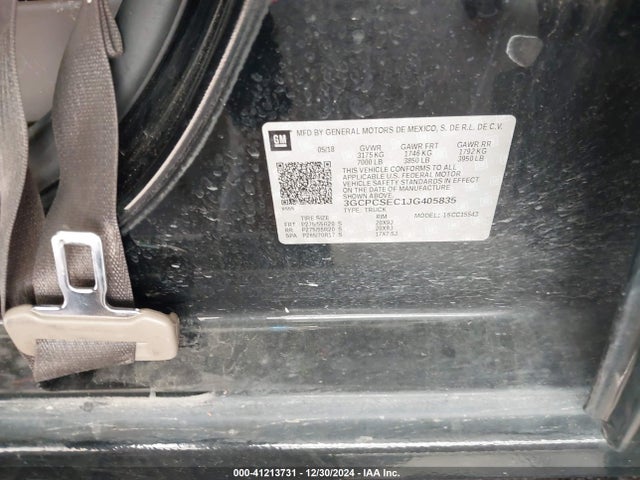 Chevrolet Silverado 1500 1lz 2018 3GCPCSEC1JG405835 Image 9