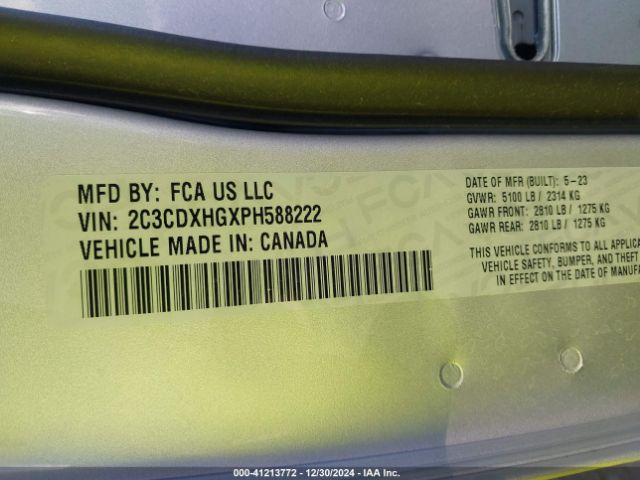 2C3CDXHGXPH588222 Dodge CHARGER GT