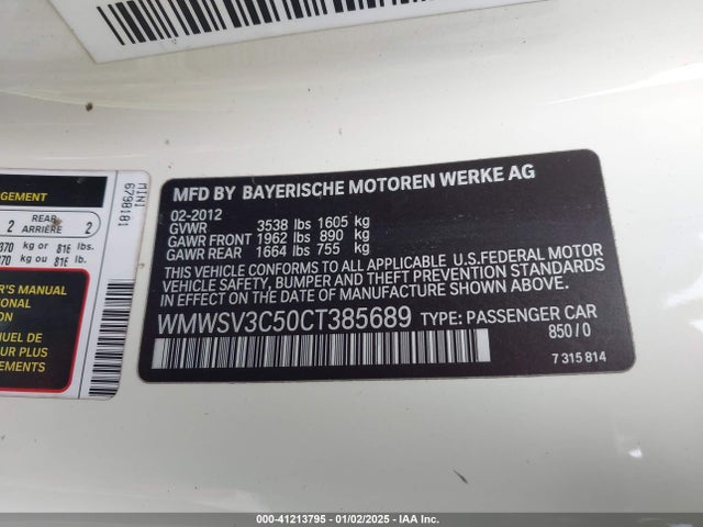2012 MINI COOPER S WMWSV3C50CT385689 Photo 8