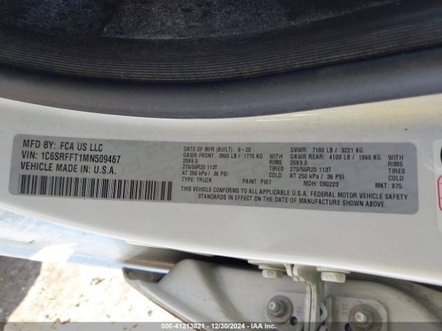 1C6SRFFT1MN509467 RAM 1500 Big Horn  4x4 5'7 Box