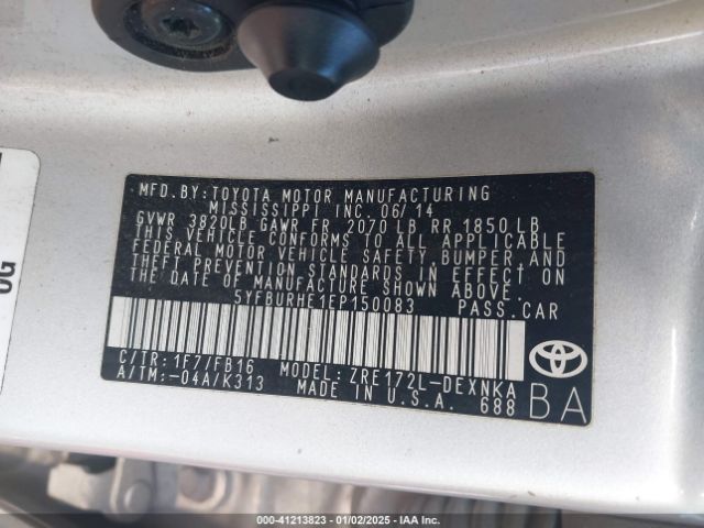 5YFBURHE1EP150083 Toyota Corolla Le Plus