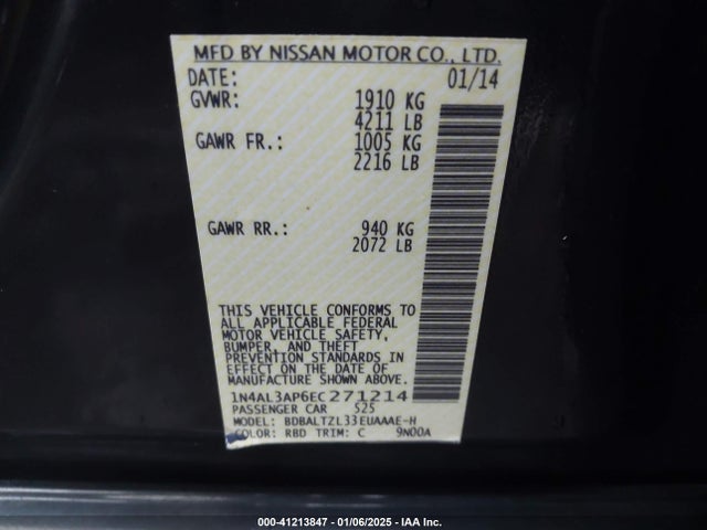 Nissan Altima 2.5 Sv 2014 1N4AL3AP6EC271214 Image 9