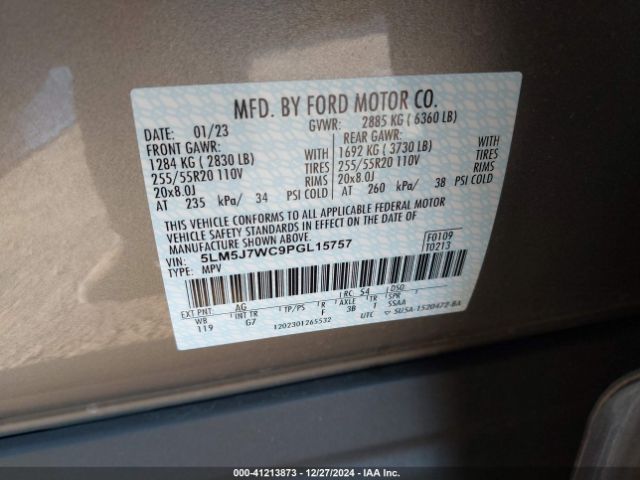5LM5J7WC9PGL15757 Lincoln Aviator Reserve