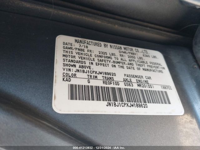 JN1BJ1CPXJW189620 Nissan Rogue Sport S