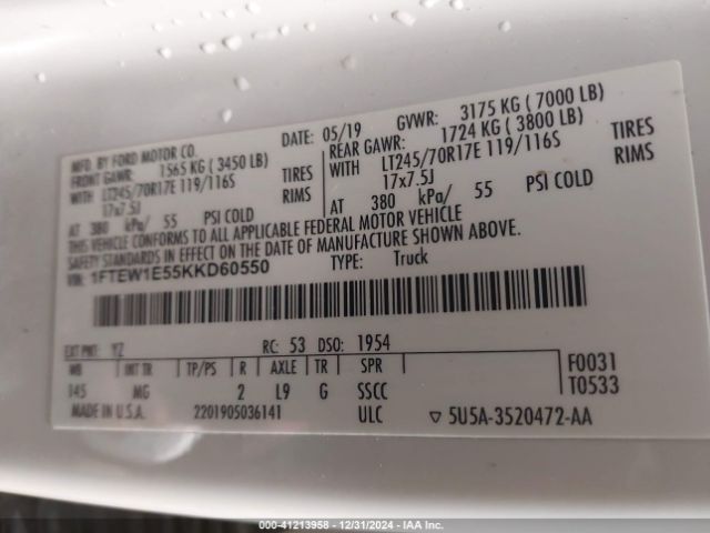 2019 FORD F-150 1FTEW1E55KKD60550 Photo 8