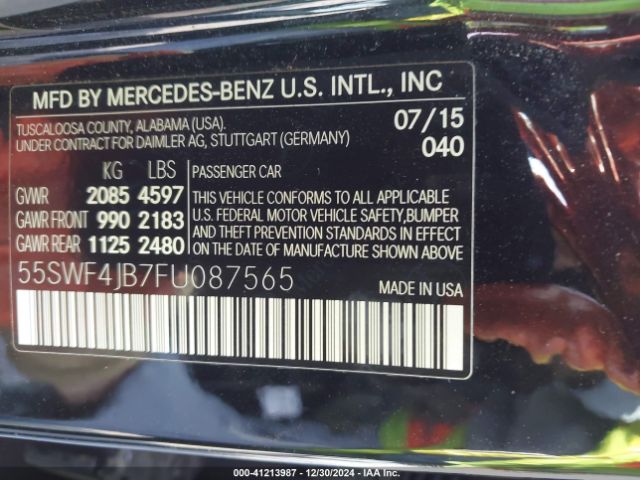 55SWF4JB7FU087565 Mercedes-Benz C 300 Luxury/sport