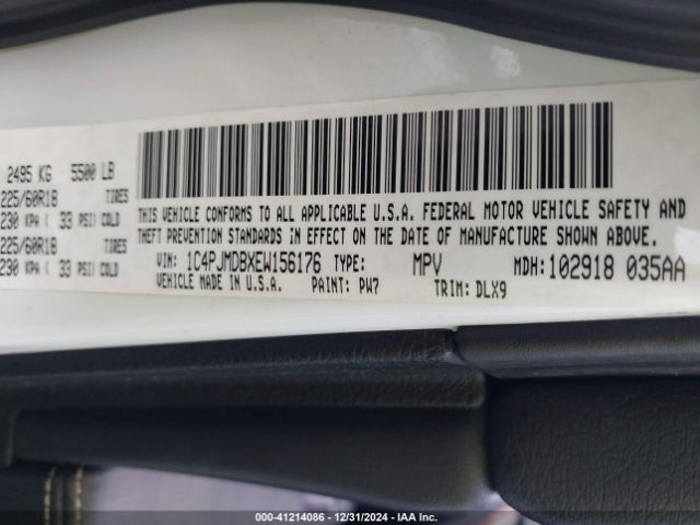 1C4PJMDBXEW156176 Jeep Cherokee Limited