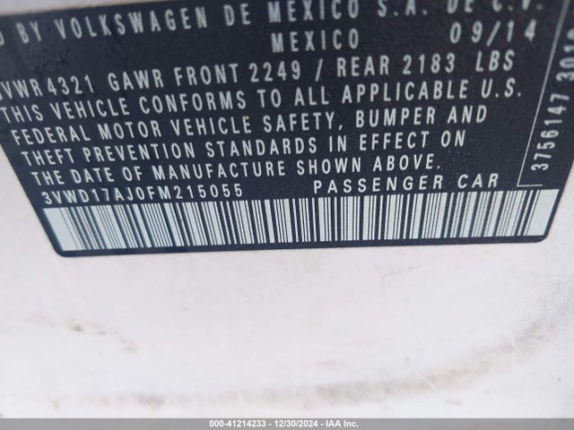 3VWD17AJ0FM215055 Volkswagen Jetta 1.8t Sport