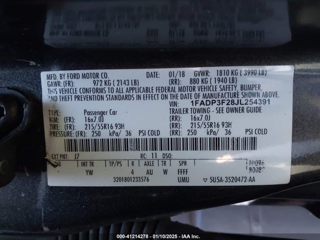 Ford FOCUS SE 2018 1FADP3F28JL254391 Image 9