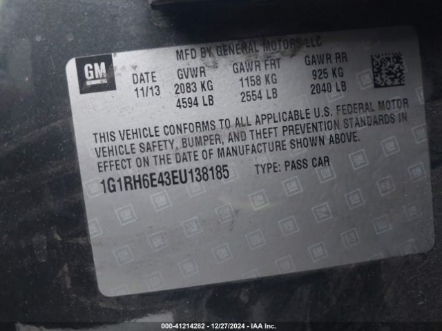 1G1RH6E43EU138185 Chevrolet Volt