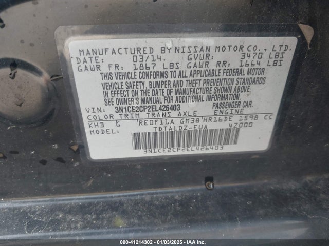 Nissan Versa Note Sv 2014 3N1CE2CP2EL426403 Image 9