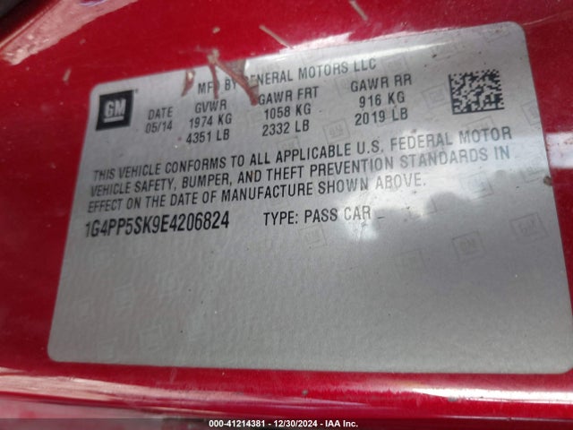 1G4PP5SK9E4206824 Buick Verano