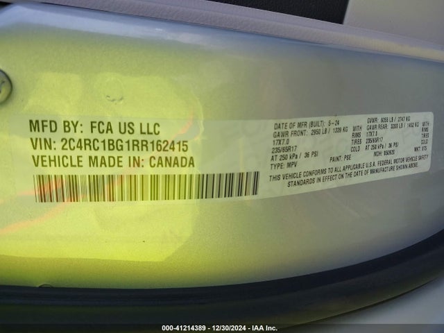 2C4RC1BG1RR162415 Chrysler Pacifica Touring L