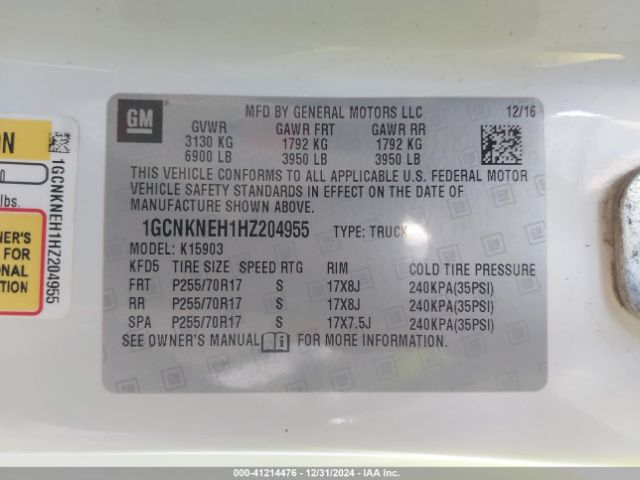 1GCNKNEH1HZ204955 Chevrolet Silverado 1500 Wt