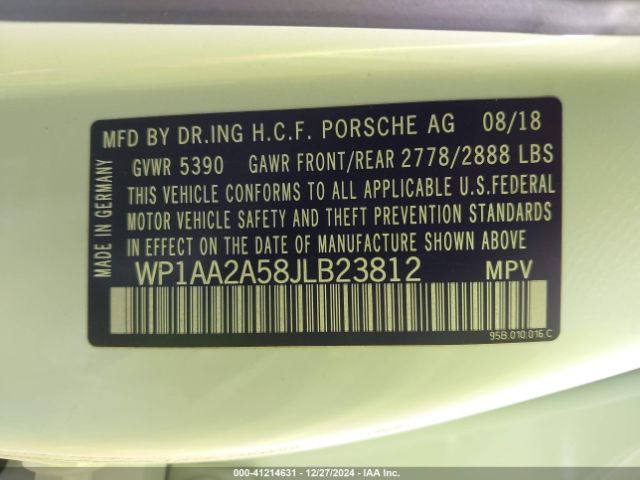 WP1AA2A58JLB23812 Porsche Macan