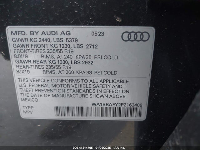 2023 AUDI Q5 WA1BBAFY2P2163408 Photo 8