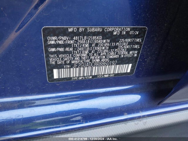 Subaru Crosstrek Premium 2024 JF2GUADC8R8860192 Image 9