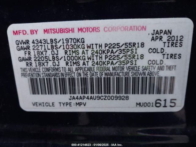 2012 MITSUBISHI OUTLANDER SPORT JA4AP4AU9CZ009928 Photo 8