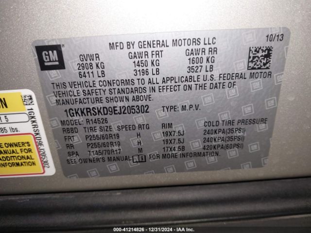 1GKKRSKD9EJ205302 GMC Acadia Slt-2