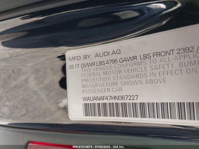 2017 AUDI A4 WAUANAF47HN067227 Photo 8