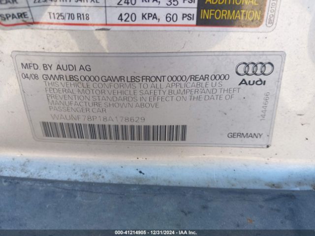 2008 AUDI A3 WAUNF78P18A178629 Photo 8