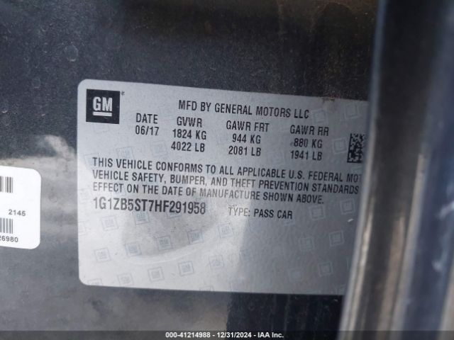 1G1ZB5ST7HF291958 Chevrolet MALIBU LS
