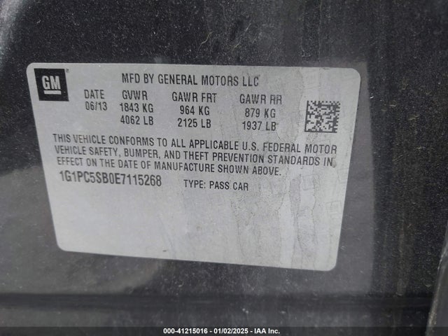 1G1PC5SB0E7115268 Chevrolet CRUZE LT