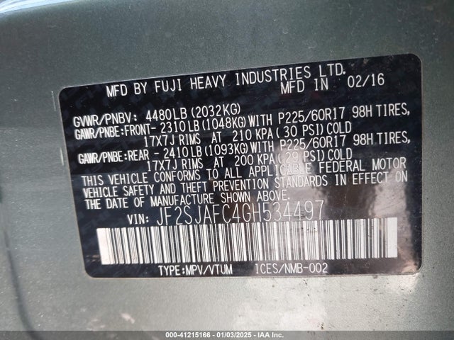 Subaru Forester 2.5i Premium 2016 JF2SJAFC4GH534497 Image 9